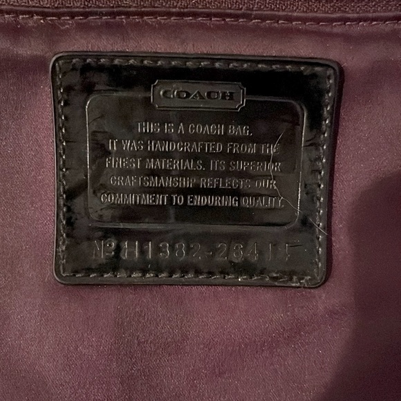 Coach handbag - black and silver with plum lining - Picture 4 of 4